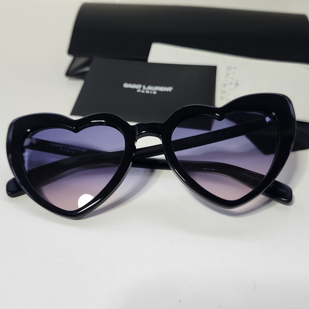 Saint Laurent Black Heart-Shaped Sunglasses - Picture 4 of 10